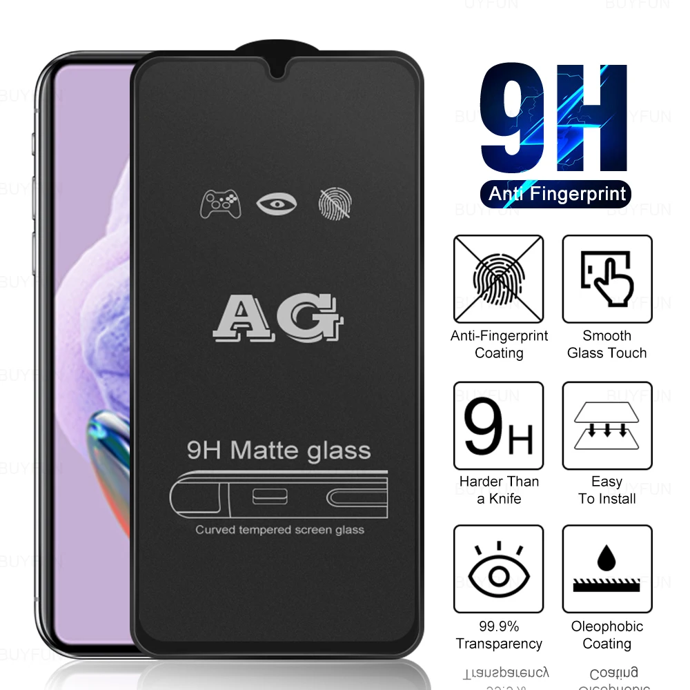 

Матовое закаленное стекло 9D для Redmi Note12 4G, защита экрана от отпечатков пальцев Redmy Note 12 Pro Plus Pro