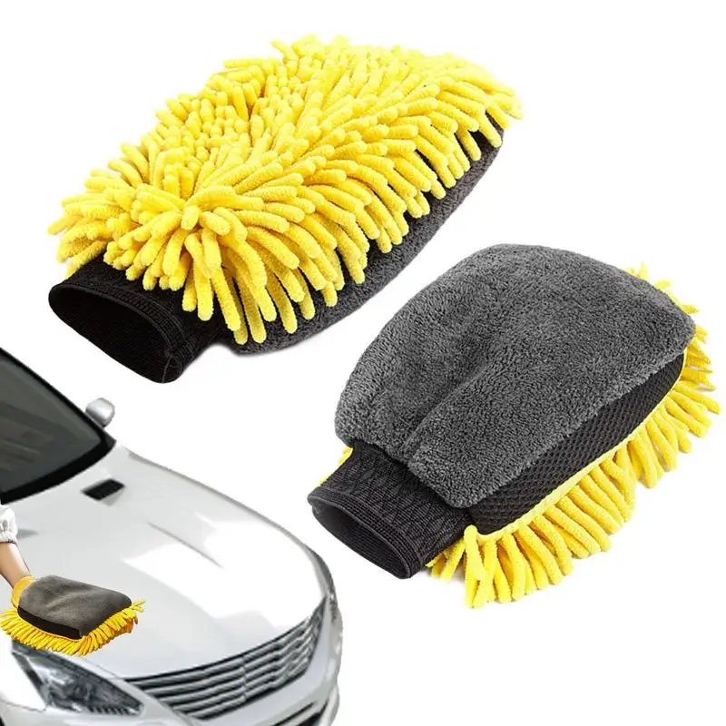 

Car Wash Mitt Ultra Absorbent Auto Wash Sponge Glove Scratch Free Microfiber Auto Detailing Supplies For Cars Trucks SUVs Boats