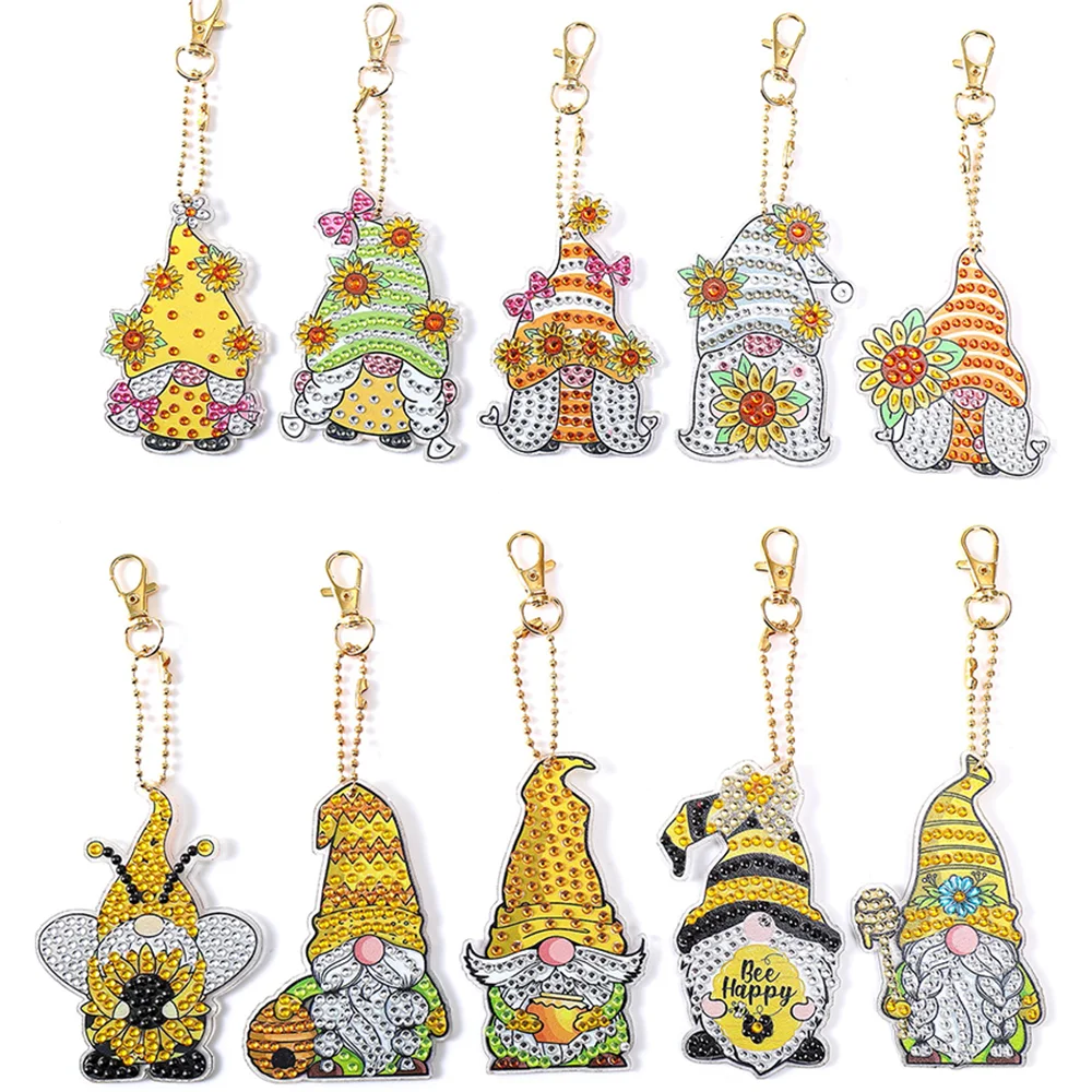 

10 шт., брелки для ключей «Гном»