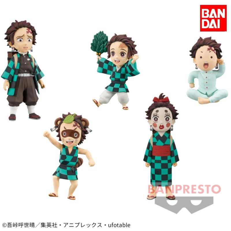 

Фигурка Bandai, оригинальная аниме-фигурка рассекающего демонов, 5 шт., WCF Kamado Tanjirou, экшн-фигурка, игрушки для детей, подарок, коллекционные модели, украшения