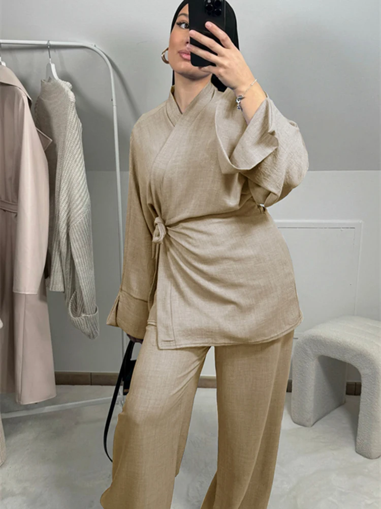 ИД простой комплект из 2 предметов абайя топы юбка скромные мусульманские