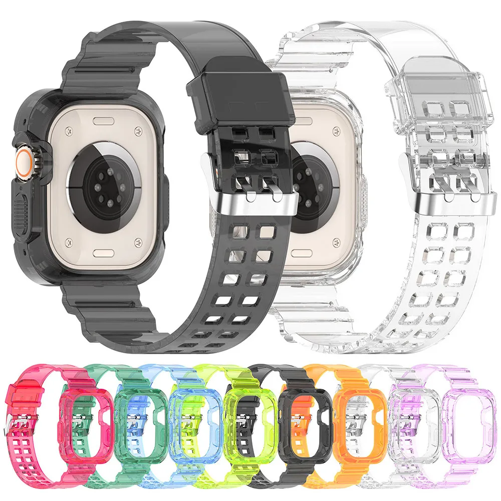 

Спортивный силиконовый прозрачный чехол для iWatch Ultra 49 мм, ремешок на запястье для Apple IwatchUltra 49 мм, аксессуары для умных часов