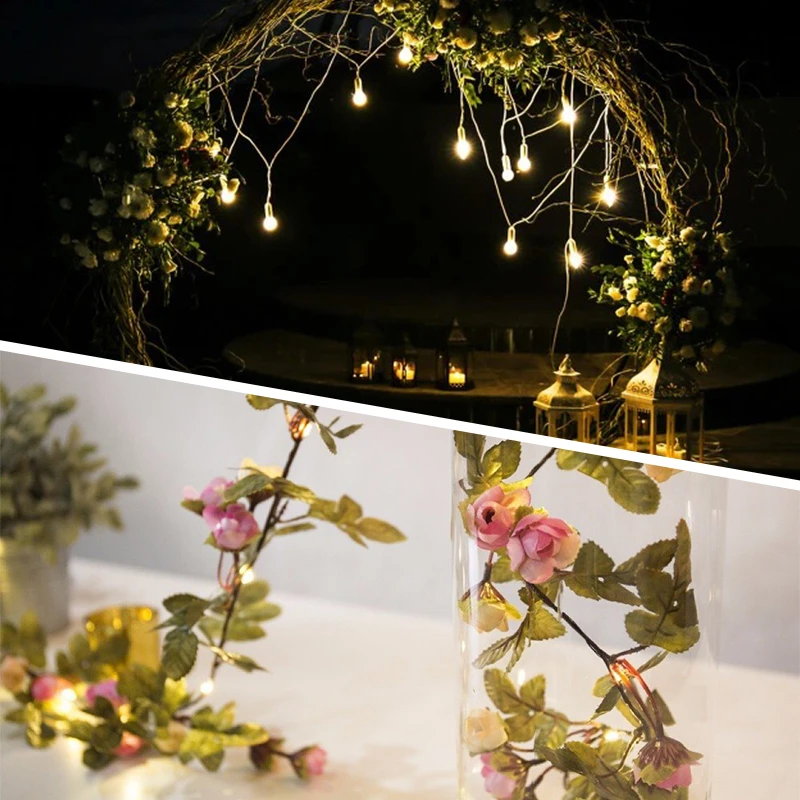 

2 м светодиодный светильник с розами на День святого Валентина, Свадебный девичий Атриум, украшение для сада, Ночной светильник, Рождественс...