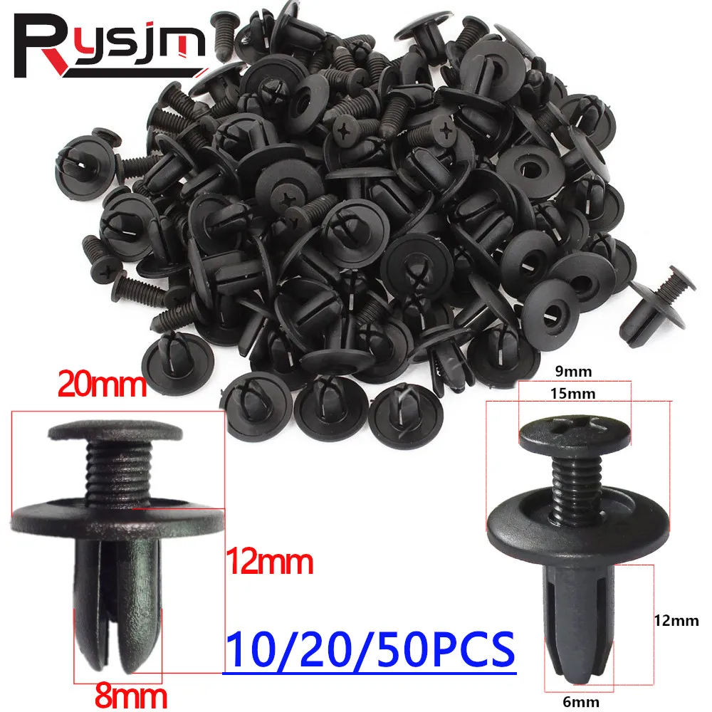 

10/20/40/50pcs 6mm 8mm Auto Bumper Fastener Clip Hole Rivet Retainer Push Engine Cover Car Door Bumper Cover Fasteners for Honda