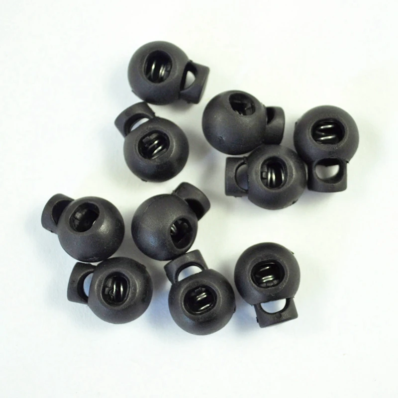 

30 Pcs Spring Loaded Plastic Round Toggle Stopper Cord Locks End