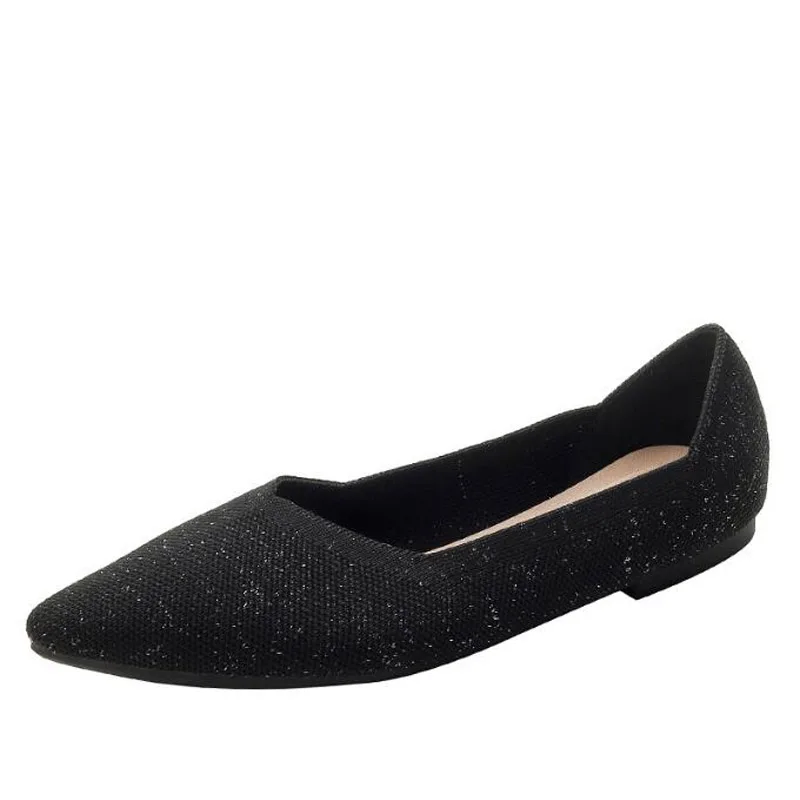 

GCYCG Brand Women's Spring Summer Fashion Knitted Single Pointed Egg Roll Shoes Flat Bottom Comfortable Loafers Plus Size 34~40