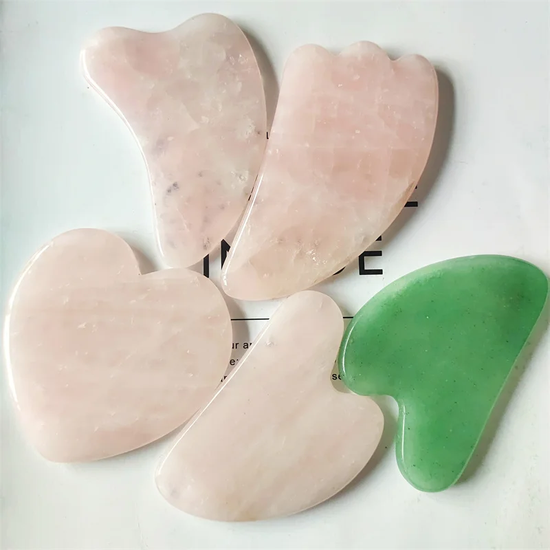 

Natural Gemstones Rose Quartz Gua Sha Crystal Face Roller Massage Guasha Stone For Sale