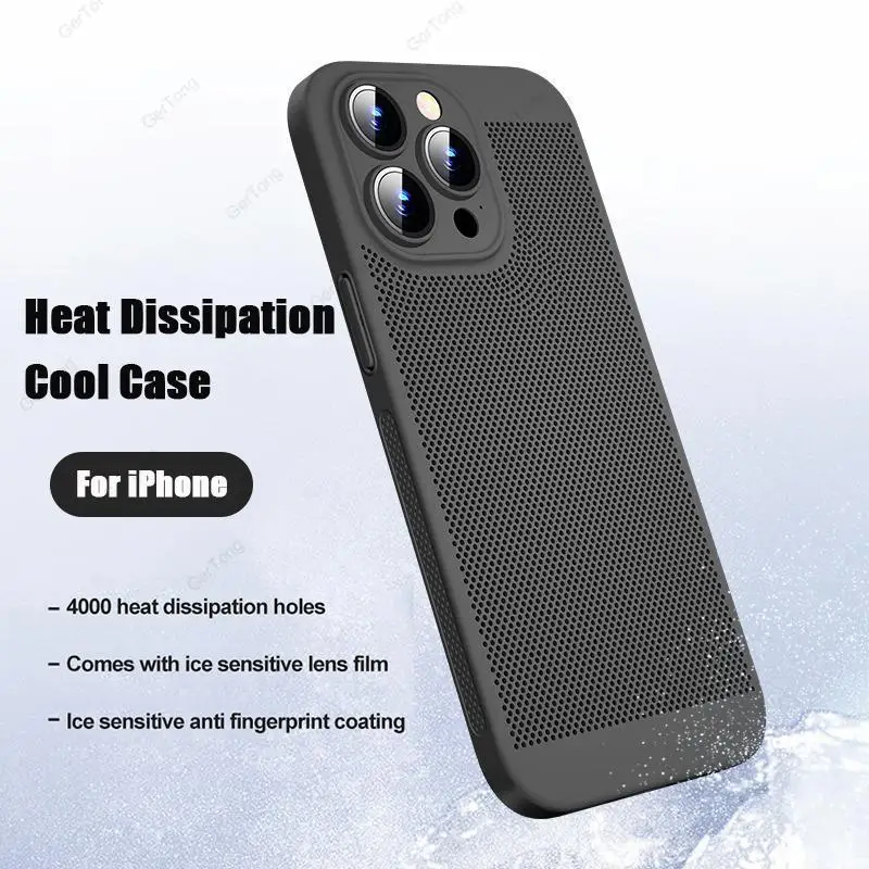 

Heat Dissipation Phone Case For Samsung A13 A52 A12 A32 A33 A73 A23 Breathable Cooling Shell PC Hard Cover Plain Color Fundas