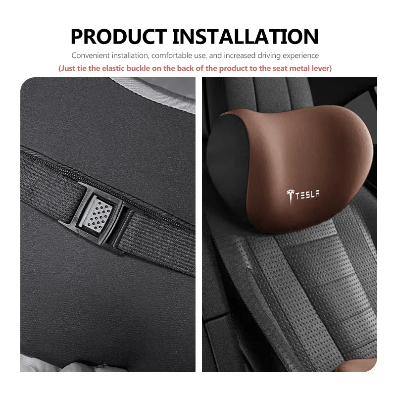 Для Tesla автомобильная поддержка спины подголовник подушка для шеи хлопковая