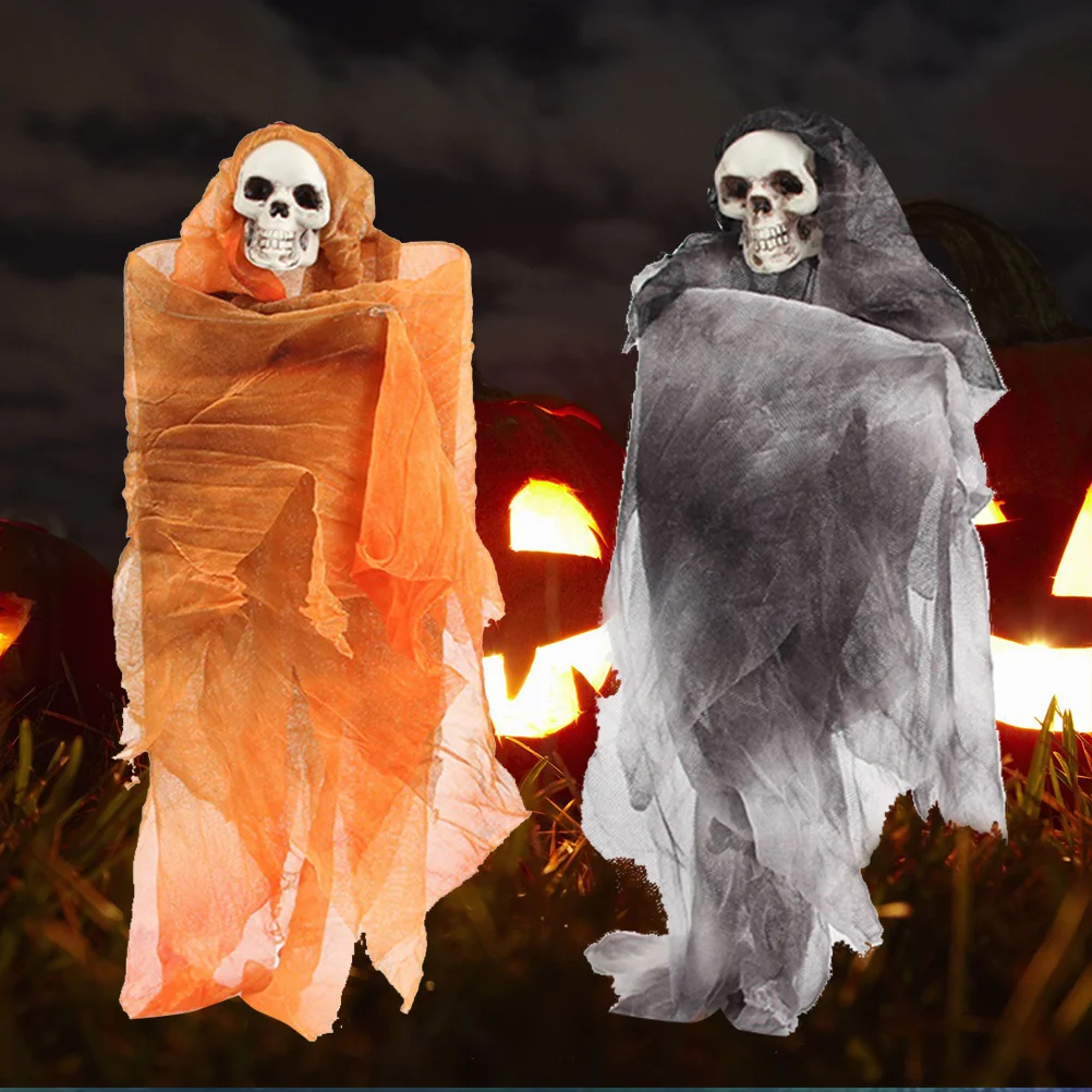 

2 Pcs Creepy Scary Haunted House Supplies Hanging Ghost Halloween Decorate