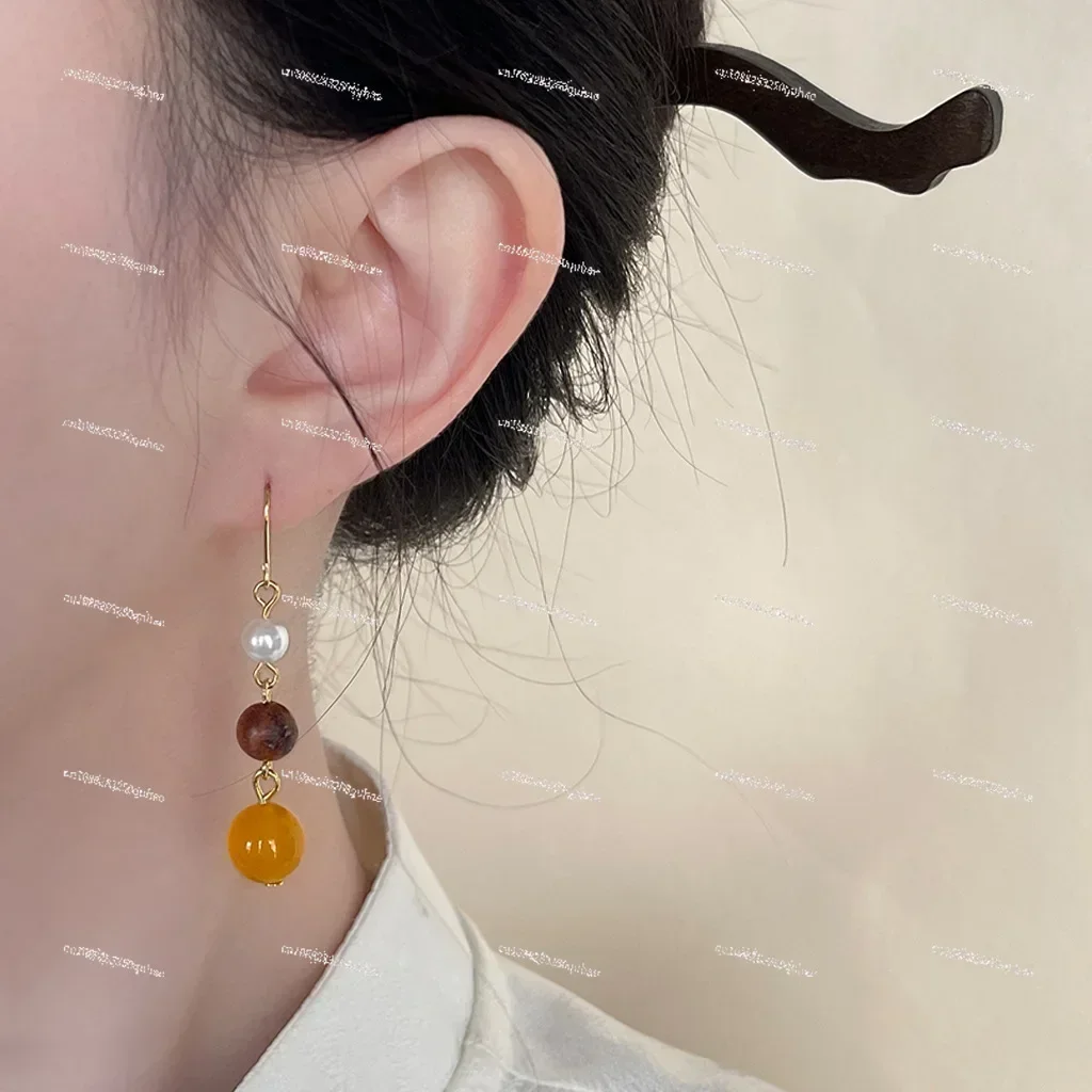 Guofeng оригинальные серьги ручной работы из палисандра в стиле ретро натуральный