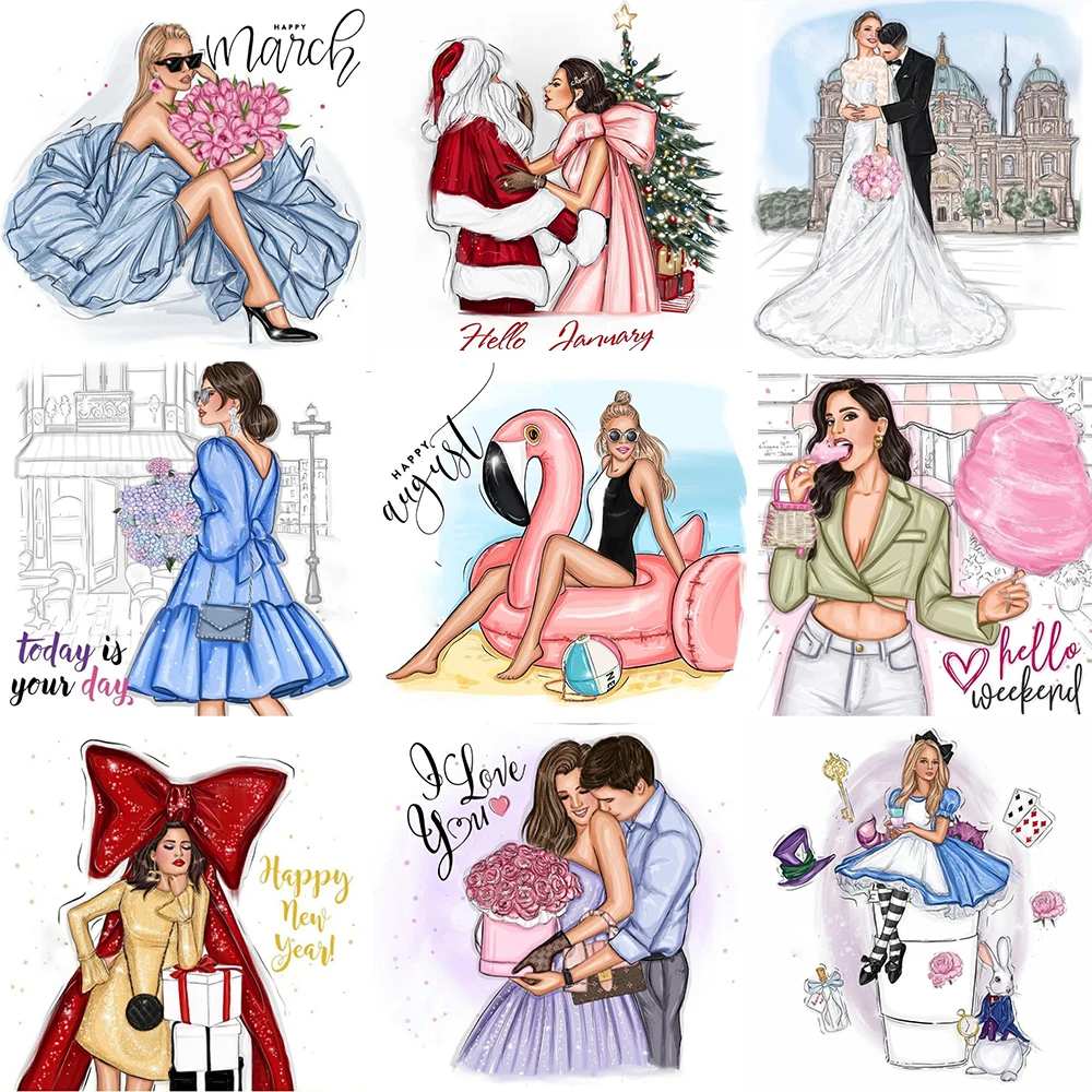 

Промо 5D квадратная алмазная живопись модная женщина цветок окрашенная Стразы мозаика современная спальня DIY декоративная вышивка