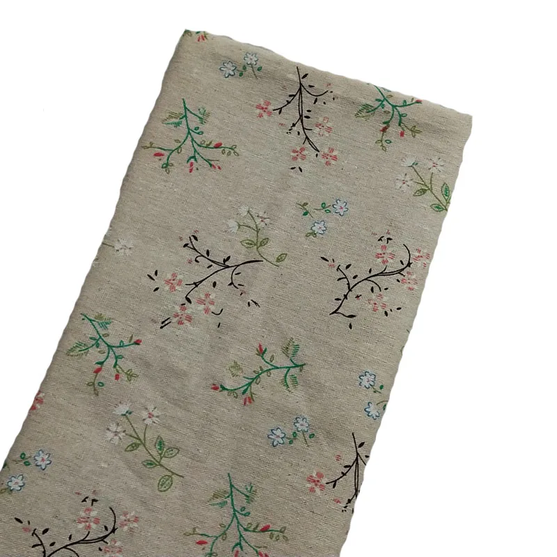 Симпатичная Весенняя маленькая хлопковая льняная ткань с принтом диких цветов 48x145 см для шитья своими руками