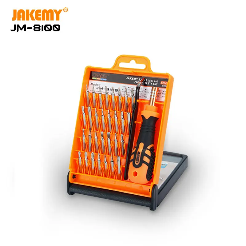 

JAKEMY Original JM-8100 32 IN 1 Precision Screwdriver Tool Kit with Adjustable Ratchet Handle Tweezers for Electronics Repair
