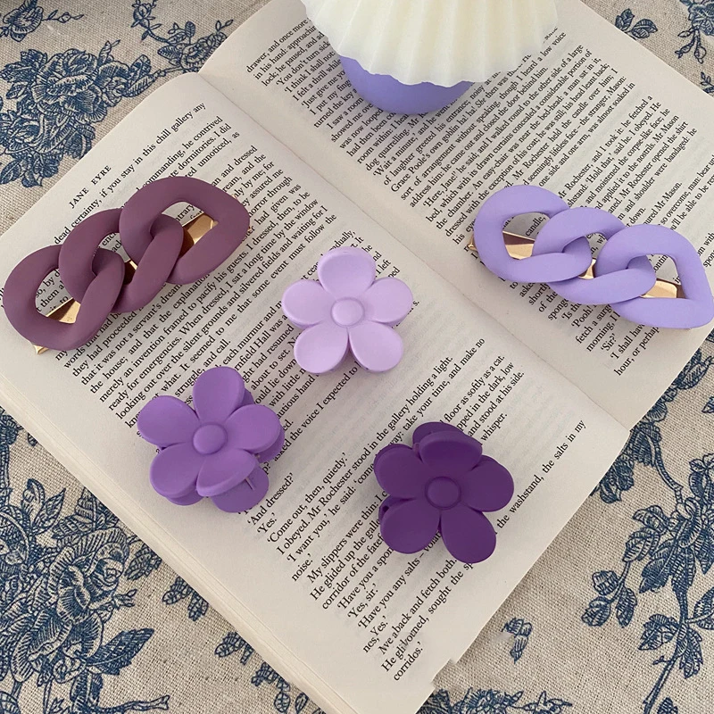 

Sweet Mini Flower Shaped Hair Clips for Women Hair Claw Chic Barrettes Girls Purple Hairpins Styling Fashion Hair Accessories