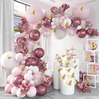 Macaron, розовый шар, гирлянда, арочный комплект, украшение для свадьбы, дня рождения, вечеринки, Детские Globos, золотые конфетти, шары из латекса, для маленьких девочек