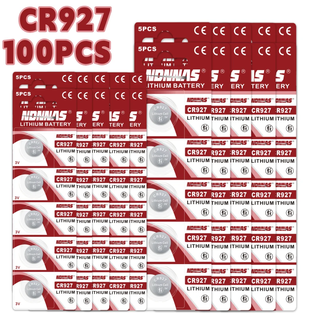 Фото 5-100 шт. CR927 3V 30 мАч литиевая батарейка-таблетка DL927 BR927, совместимая с часами, брелоками, пультами ДУ, электронными устройствами №2