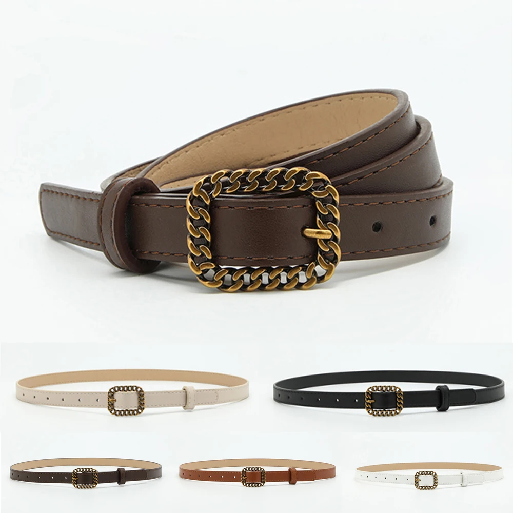 

Женские тонкие ремни с металлической пряжкой, поясной ремень для джинсов и платьев, повседневный модный универсальный Пояс, новинка 2023, Модные Винтажные ремни