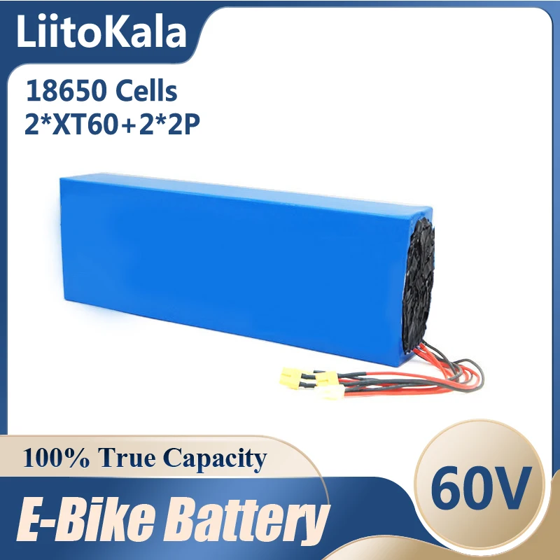 

Аккумулятор для электроскутера LiitoKala, 60 в, с двумя зарядными портами, 67,2 в