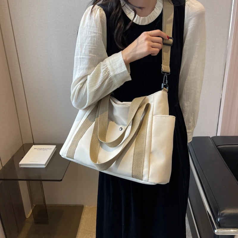 Large Capacity Girls Messenger Bag Women Travel Casual Tote Bags Vintage Large Canvas Pocket Shoulder Bag Female 2023 Handbags