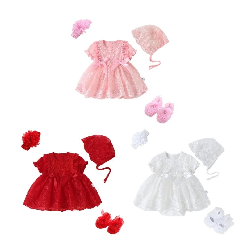 

Infant Photography Props Lace Romper Dress & Hat Posing Clothes Baby Photo Suit Photoshooting Props Clothes Shower Gift