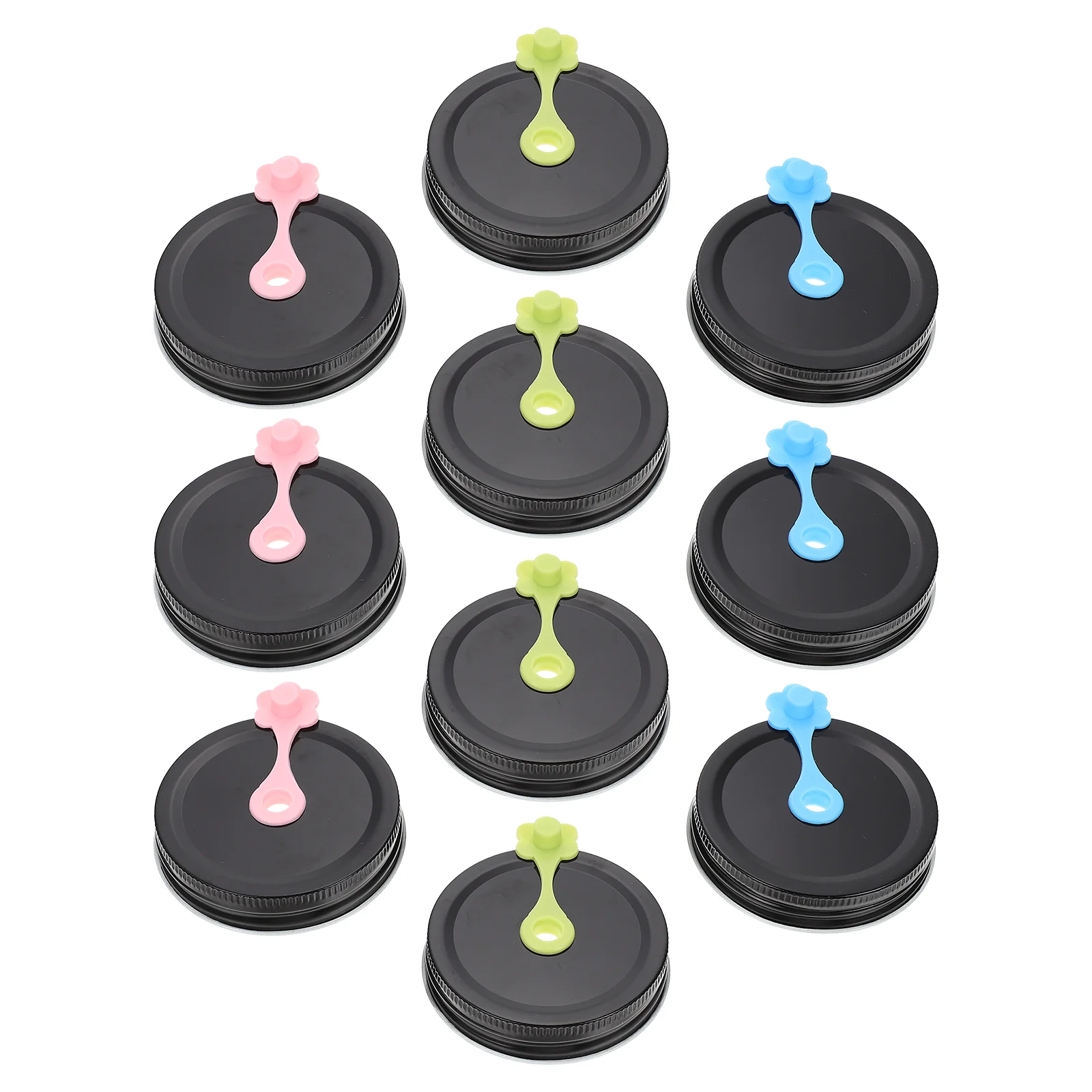 

10 комплектов крышек банок Mason с отверстиями из соломы, герметичные банки Mason, защитные крышки