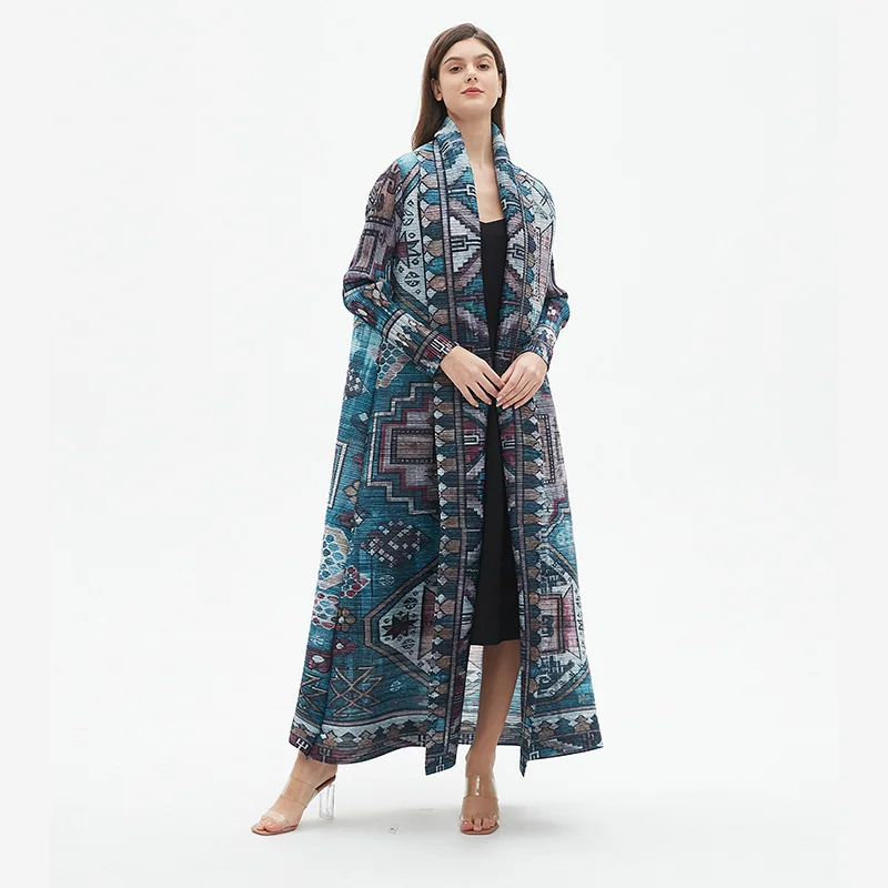 ALSEY Miyake плиссированный женский халат-кардиган с девятью рукавами и съемным