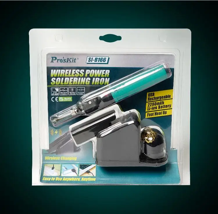 Беспроводной паяльник Pro'sKit SI-B166 быстрый нагрев макс. 500C перезаряжаемый через USB