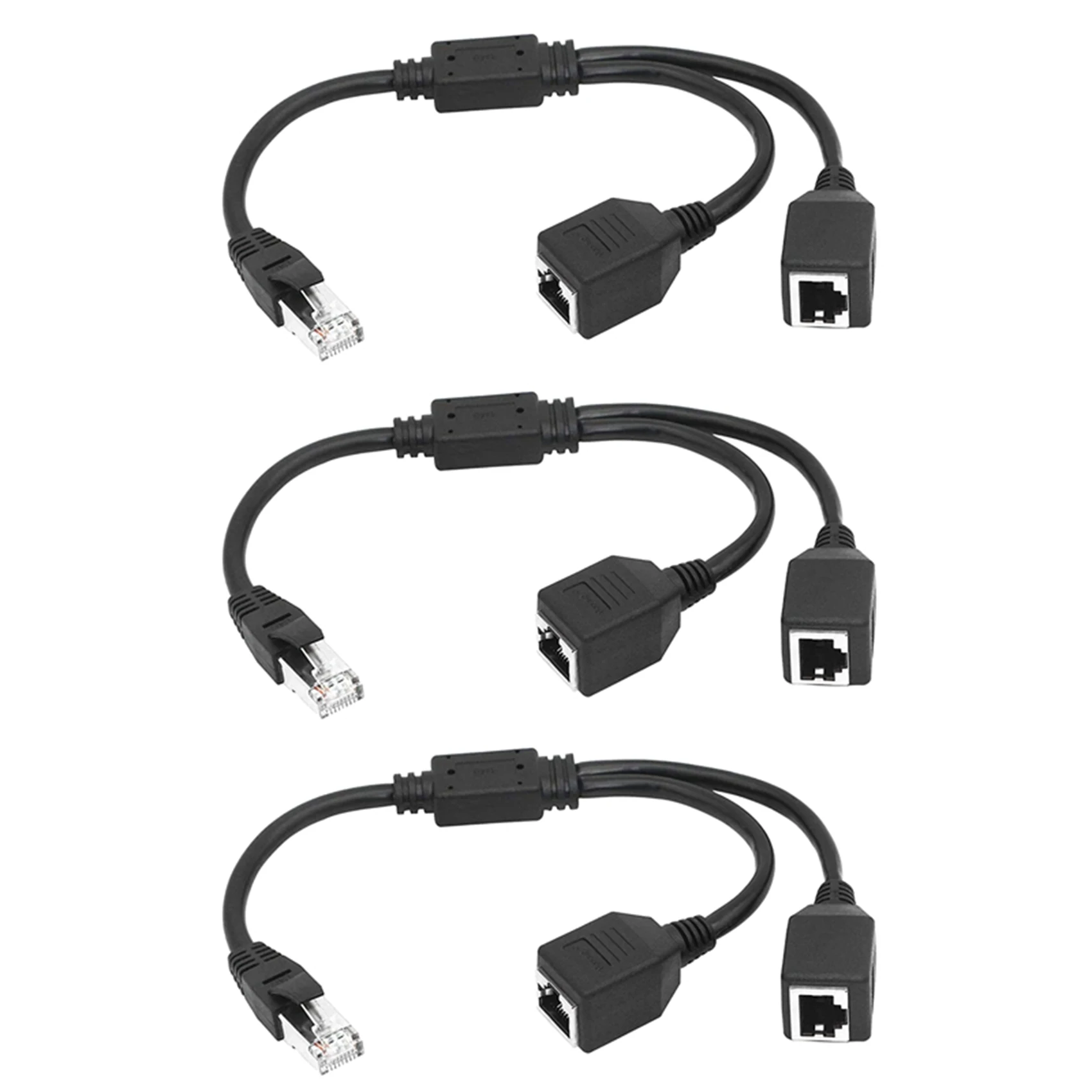 

Разветвитель Кабеля Ethernet 3X RJ45 с 1 штекера на 2 гнезда для Super Cat5, Cat6, удлинитель кабеля локальной сети Ethernet