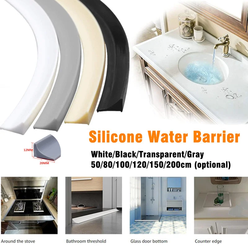 

Bathroom Water Stopper water retaining strip Bendable washing machine Shower Threshold Water shower dam Barrier Length Optional