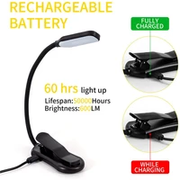 rechargeable book light 7 led reading light cool white daylight flexible easy clip night reading lamp in bed bedroom accessories