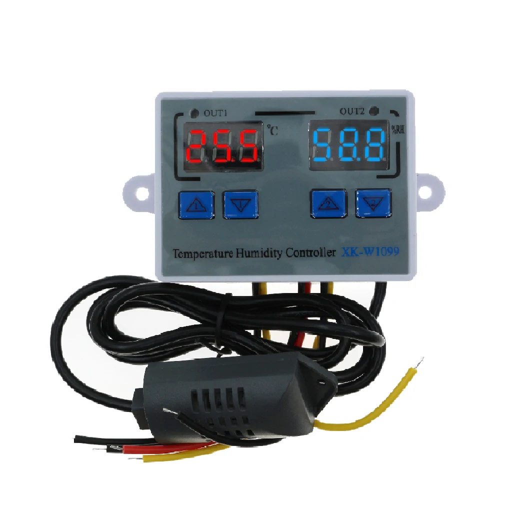 

Термостат AC110-220V 0 °C-100 °C, пластмассовый, 120/240/1500 Вт, контроль охлаждения, переключатель отопления, регулятор влажности, гигрометр
