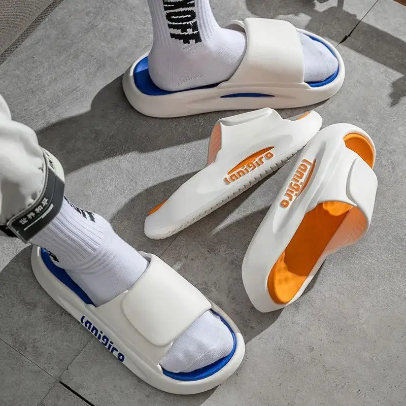 

Мужские шлепанцы, элитные модные сандалии на толстой подошве, подходят для влюбленных пар