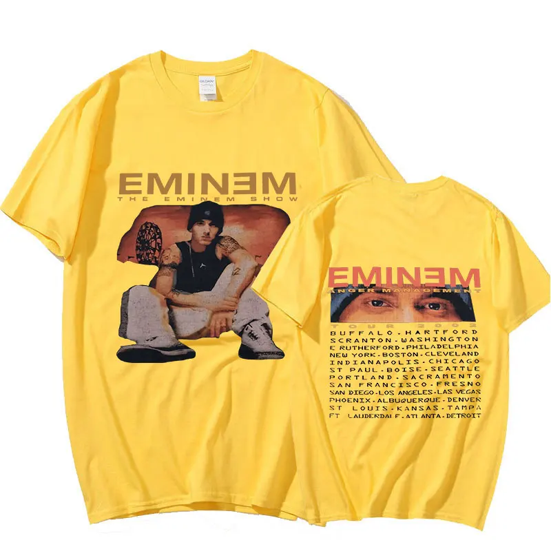 Футболка Eminem Anger Management Tour 2021 винтажная Мужская футболка большого размера в стиле