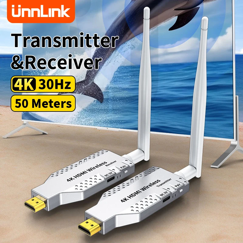 Unnlink 50 м 4K беспроводной видеопередатчик приемник HDMI-совместимый удлинитель