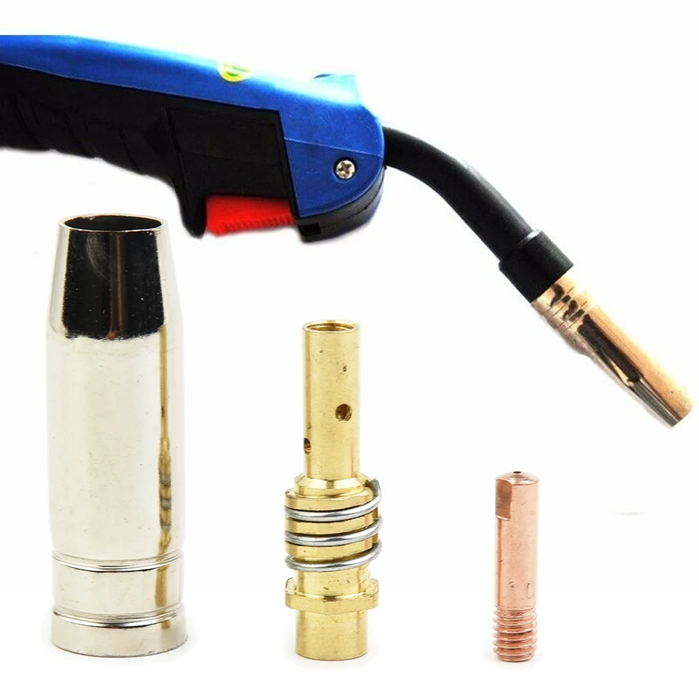 

15AK Welding Accessories 3pcs Set Air Cooled Contact Tip Gas Nozzle Holder Torch Durable High quality Practical
