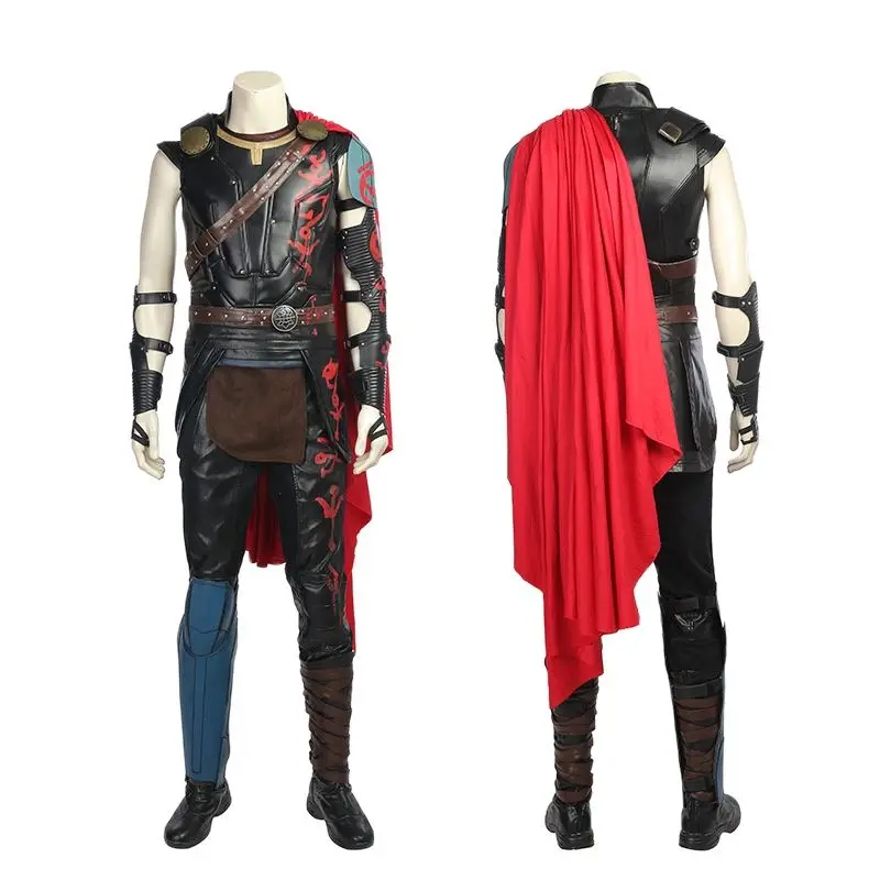 

Thunder Chris Hemsworth Thor Cosplay Costume Men Armor Suit With Cape Halloween Carnival Party Outfit Full Props