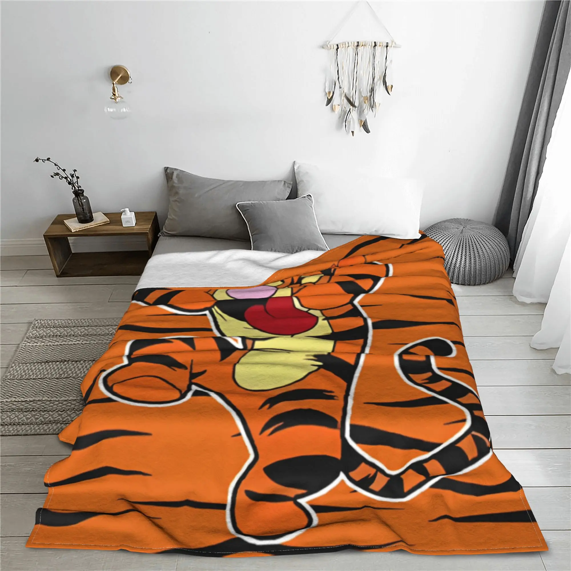 Вязаные одеяла Винни-Пух Тигра милые фланелевые пледы с героями мультфильмов