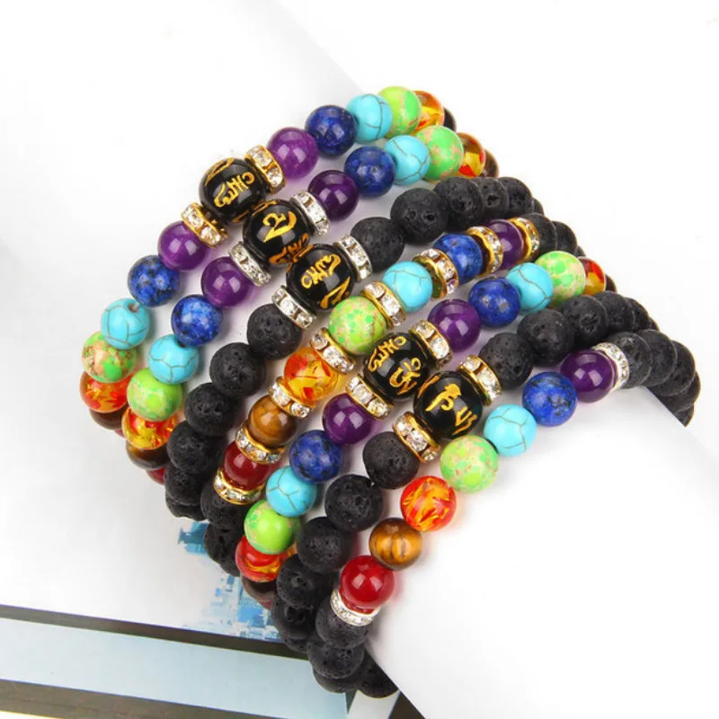 

Fashion Natural Volcanic Stone Couple Beaded Bracelet For Women Bangles Jewellery