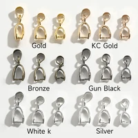 10pcsset pendant clip melon seeds buckles gold silver connector pendant clasp necklace jewelry supplies 5x14mm 6x17mm 7x20mm