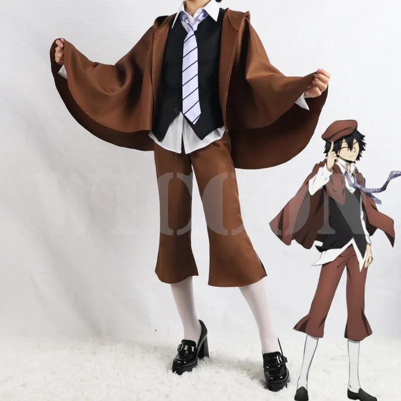 

2023 Detective Ranpo Edogawa Cosplay Anime Bungo Stray Dogs Costume Halloween Wig Unisex Detective Uniform Full Party Colthing