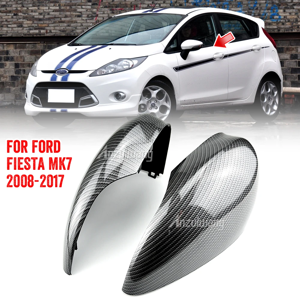 

Rhyming Side Wing Mirror Cover Rearview Mirror Caps Fit For Ford Fiesta MK7 2008-2017 Automobile Exterior Parts Replacement