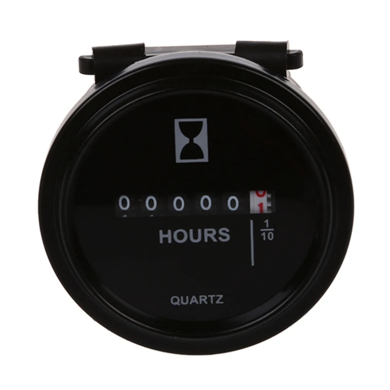 

5X 6V-80V DC / AC Round Quartz Hour Meter Gauge For Boat Car Truck Engine