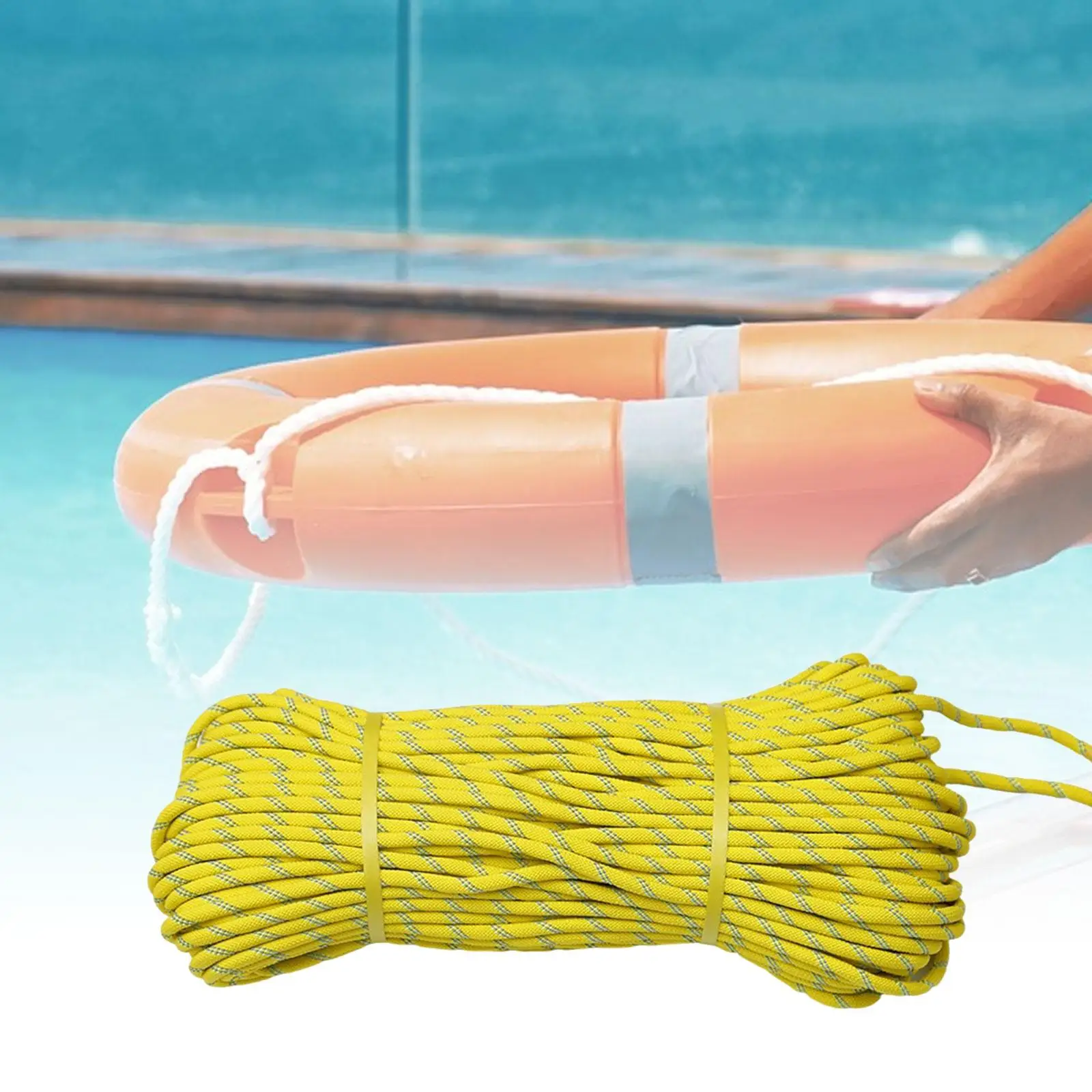 

30M Water Floating Rope Accessories Flotation Device Yellow Throwable Rope for