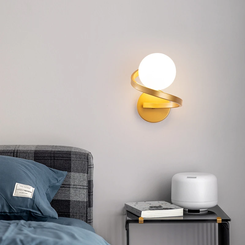 

Bedroom Bedside Lamp Nordic Minimalist LED Wall Lights Living Room Background Wall Sconce Lamp Staircase Corridor Aisle Lighting