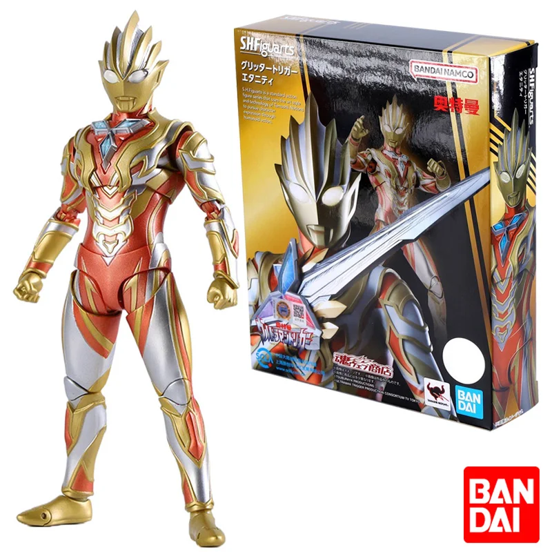 

Original Bandai Ultraman Glitter Trigger Eternity Action Figure Eternal Shf Shines The Final Form of Model Quality Boys Toys
