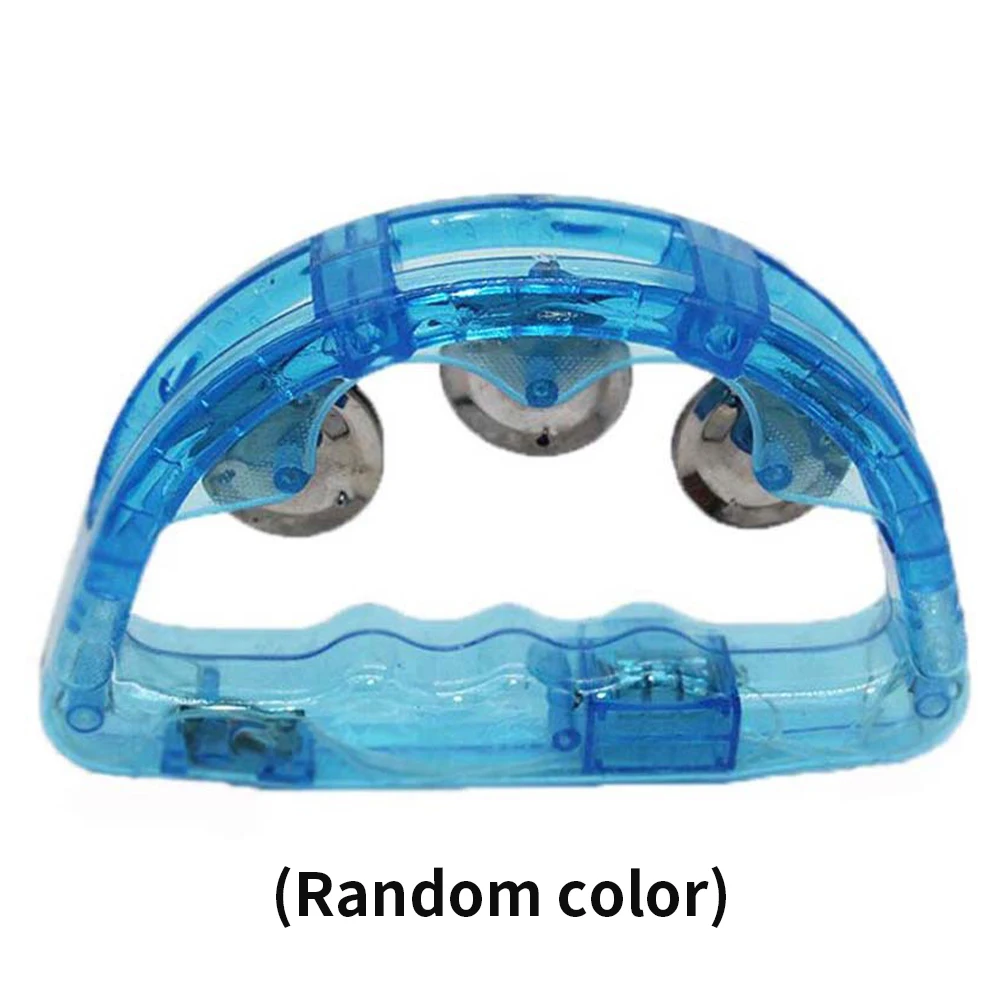 

Tambourine Eco Friendly Plastic Light Up Wedding Bell Luminous Led Hand Rattle Toy Party Children Flashing Kids Bar