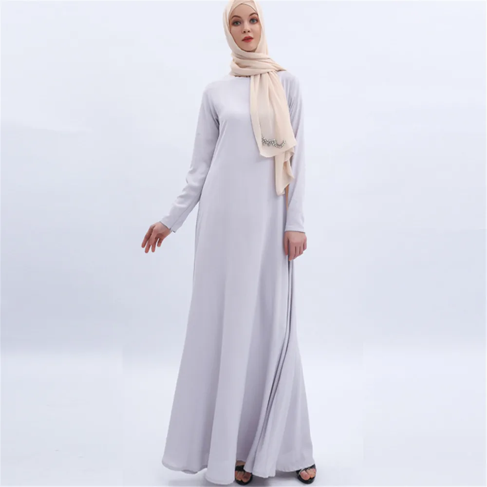 

Spot Muslim Clothing Arabian Women's Dress Beige Basic Ramadan