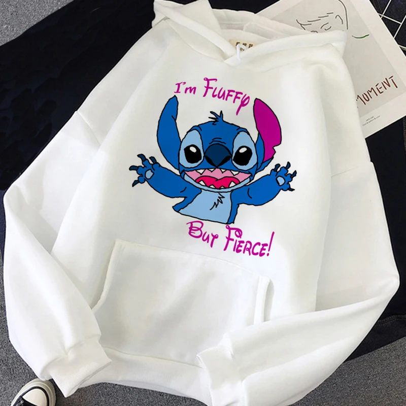 

Disney's New Top Harajuku Style Childlike Cartoon Sweatshirt Female Stitch Loose Couple Sweatshirts Anime Graphics Hoodie