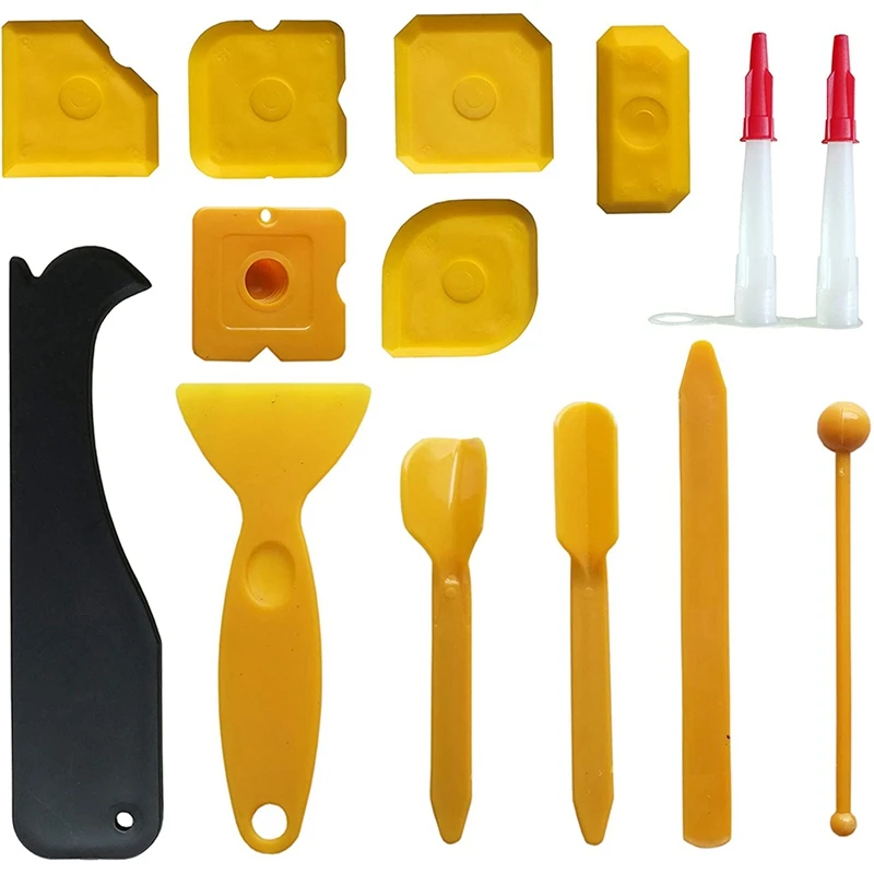 

Silicone Sealant Smoothing Tools, Sealant Smoother Caulk Finishing Profiler Former Applicator for Bathroom, 14 Pieces